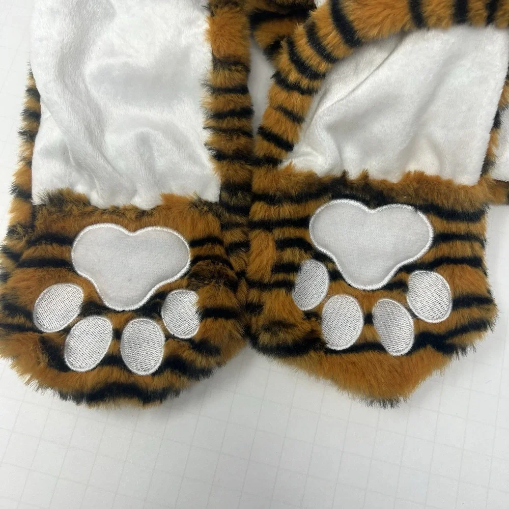 Tiger Plush Animal Wearing Winter Hat Soft Cute Fun Party Halloween Collectible
